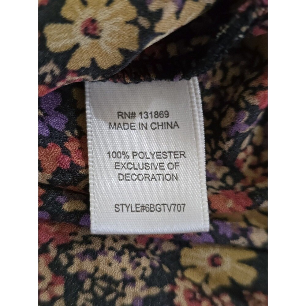 Jessica Simpson Floral Maxi Dress Boho Pleated Strappy Festival Size Large - Picture 12 of 12